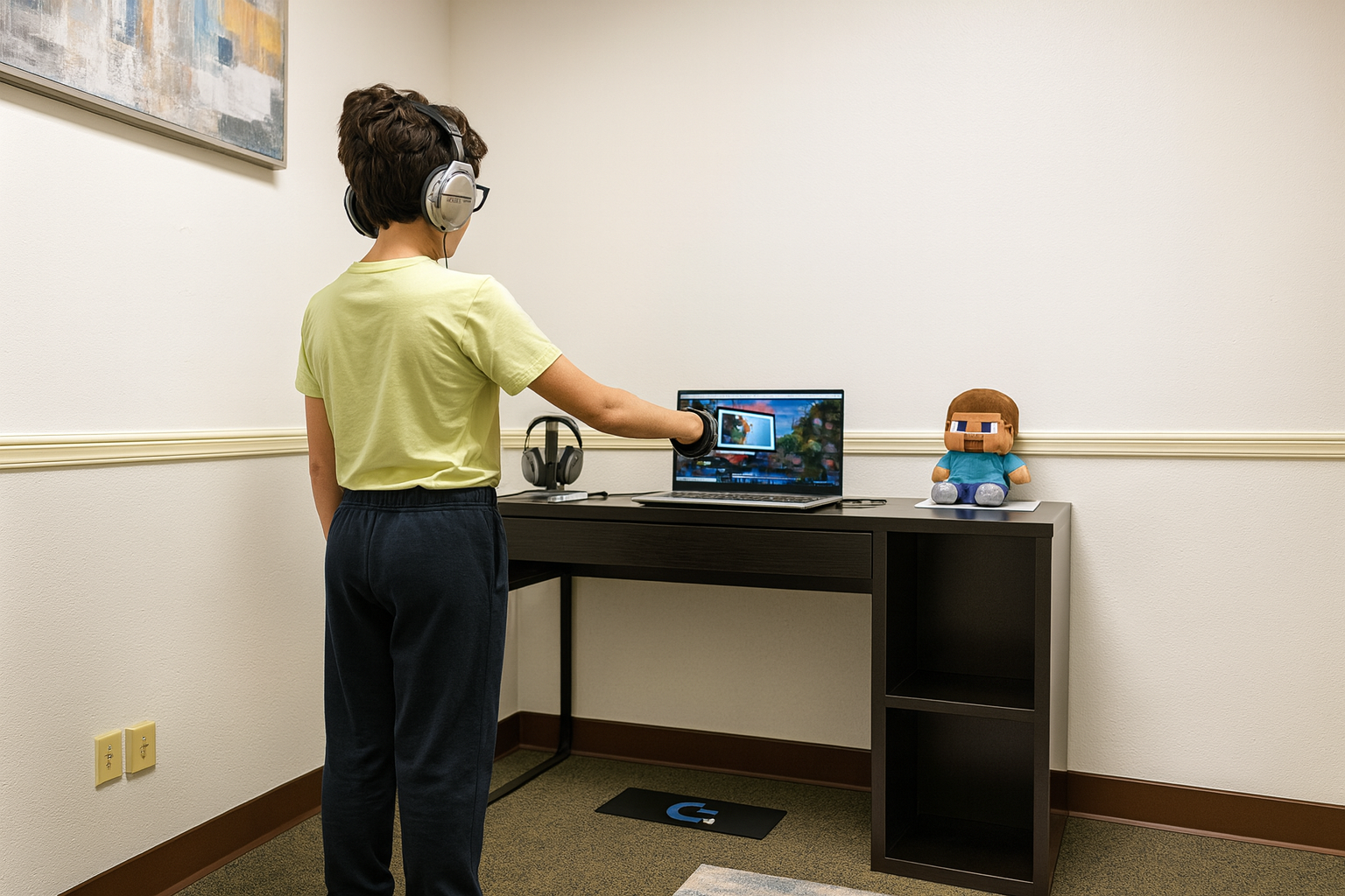 Child playing with toys during a therapy session